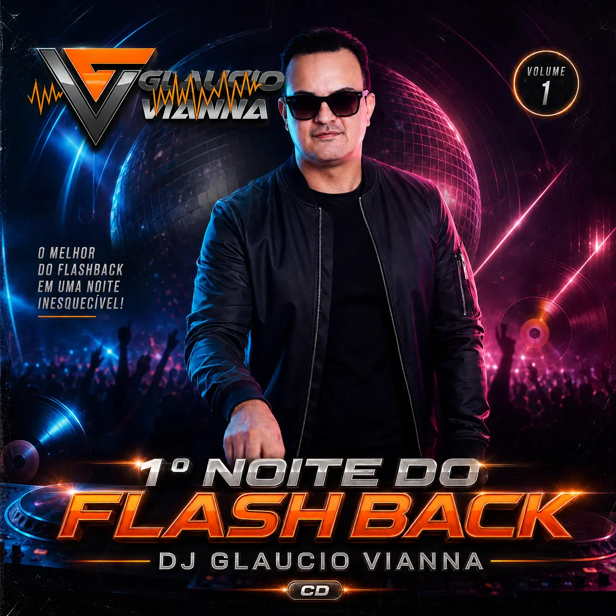 Capa do 1ª Noite do Flash Back, do DJ Glaucio Vianna
